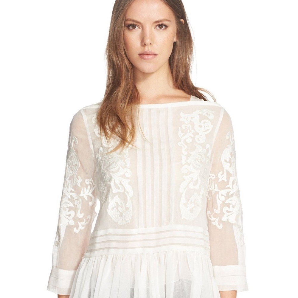 Rebecca Taylor silk peplum blouse